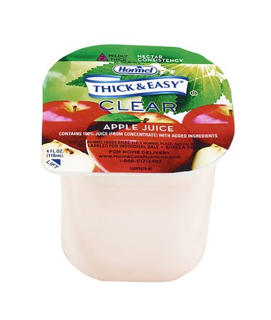 Thickened Beverage Thick & Easy® 4 oz. Portion Cup Apple Flavor Liquid IDDSI Level 2 Mildly Thick