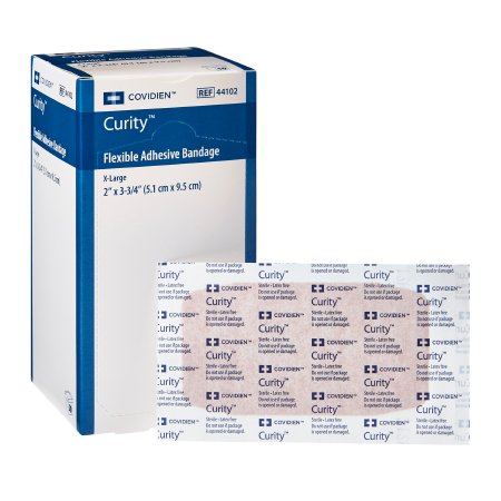 Adhesive Strip Curity™ 2 X 3-1/4 Inch Fabric Rectangle Tan Sterile