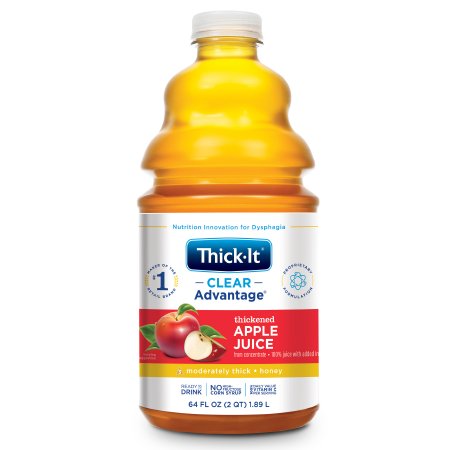 Thickened Beverage Thick-It® Clear Advantage® 64 oz. Bottle Apple Flavor Liquid IDDSI Level 3 Moderately Thick/Liquidized