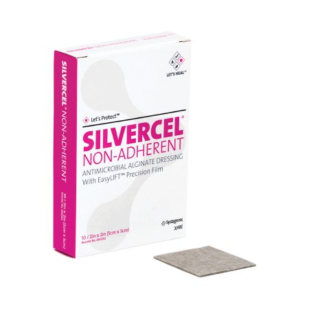 Silver Alginate Dressing Silvercel™ Non-Adherent 2 X 2 Inch Square Sterile