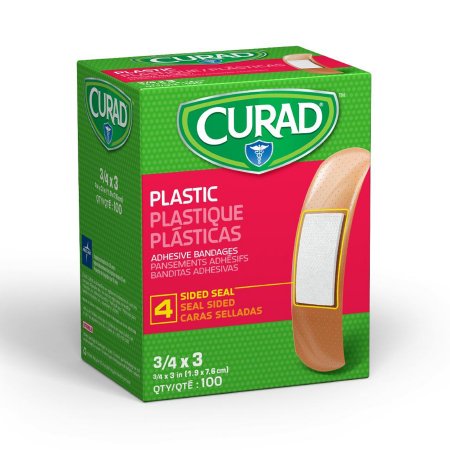 Adhesive Strip Curad® 3/4 X 3 Inch Plastic Rectangle Tan Sterile