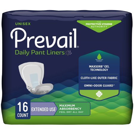 Incontinence Liner Prevail® Daily Pant Liners 28 Inch Length Heavy Absorbency Polymer Core One Size Fits Most