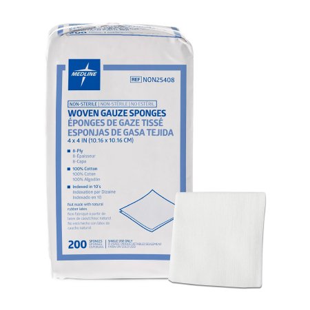 Gauze Sponge 4 X 4 Inch 200 per Pack NonSterile 8-Ply Square