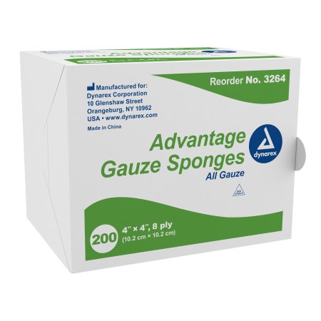 Gauze Sponge Advantage 4 X 4 Inch 20 per Pack NonSterile 8-Ply Square