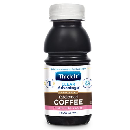 Thickened Beverage Thick-It® Clear Advantage® 8 oz. Bottle Coffee Flavor Liquid IDDSI Level 2 Mildly Thick