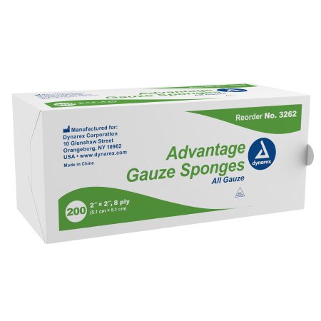 Gauze Sponge Advantage 2 X 2 Inch 200 per Pack NonSterile 8-Ply Square