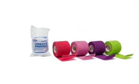 Cohesive Bandage Dukal™ 2 Inch X 5 Yard Self-Adherent Closure Assorted Colors NonSterile Standard Compression
