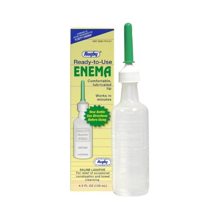 Enema Rugby® 4.5 oz. 19 Gram - 7 Gram Strength Monobasic Sodium Phosphate / Dibasic Sodium Phosphate