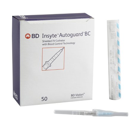 Peripheral IV Catheter Insyte™ Autoguard™ BC 22 Gauge 1 Inch Button Retracting Safety Needle