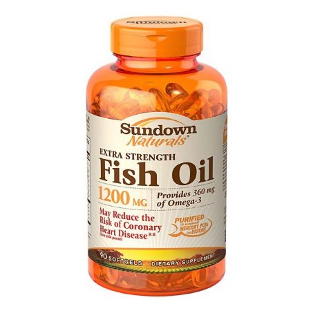 Omega 3 Supplement Sundown Naturals® Fish Oil 1200 mg Strength Softgel 90 per Bottle