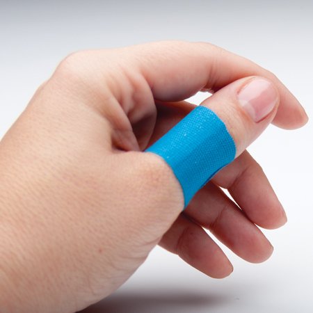 Metal Detectable Adhesive Strip American® White Cross 1-1/2 X 3 Inch Fabric Knuckle Blue Sterile