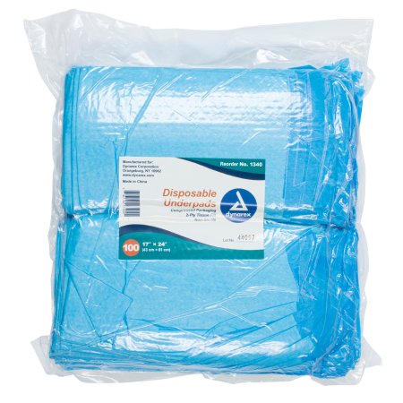 Disposable Underpad Dynarex® 17 X 24 Inch Fluff Light Absorbency