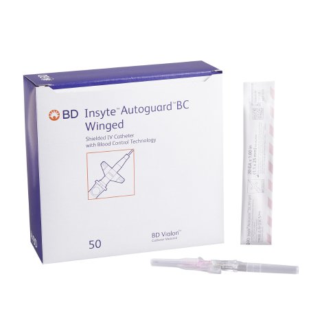 Peripheral IV Catheter Insyte™ Autoguard™ BC 20 Gauge 1 Inch Button Retracting Safety Needle