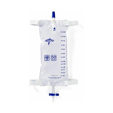 Urinary Leg Bag Medline® Sterile Fluid Path 1100 mL Vinyl / Flocked