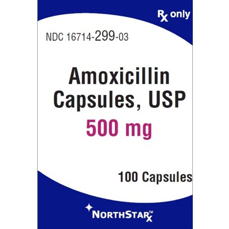 Amoxicillin 500 mg Capsule Bottle 100 Capsules
