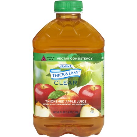 Thickened Beverage Thick & Easy® 46 oz. Bottle Apple Flavor Liquid IDDSI Level 2 Mildly Thick
