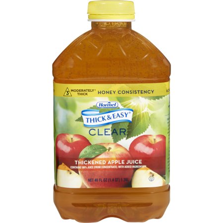Thickened Beverage Thick & Easy® 46 oz. Bottle Apple Flavor Liquid IDDSI Level 3 Moderately Thick/Liquidized