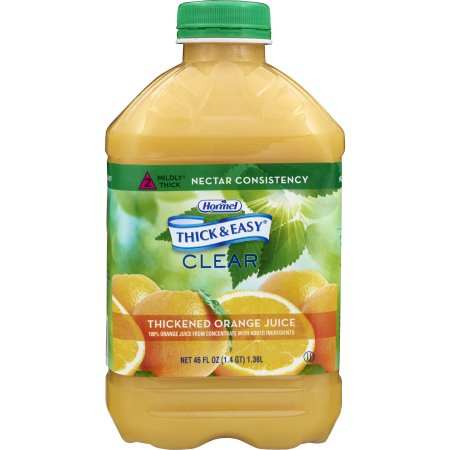 Thickened Beverage Thick & Easy® 46 oz. Bottle Orange Flavor Liquid IDDSI Level 2 Mildly Thick