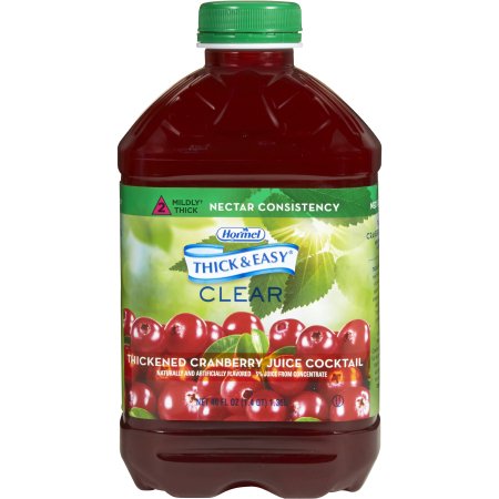 Thickened Beverage Thick & Easy® 46 oz. Bottle Cranberry Juice Cocktail Flavor Liquid IDDSI Level 2 Mildly Thick