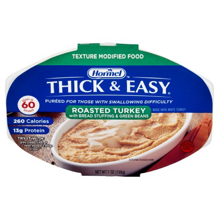 Thickened Food Thick & Easy® Purees 7 oz. Tray Turkey with Stuffing / Green Beans Flavor Puree IDDSI Level 2 Mildly Thick