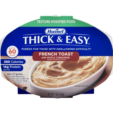Thickened Food Thick & Easy® Purees 7 oz. Tray Maple Cinnamon French Toast Flavor Puree IDDSI Level 2 Mildly Thick