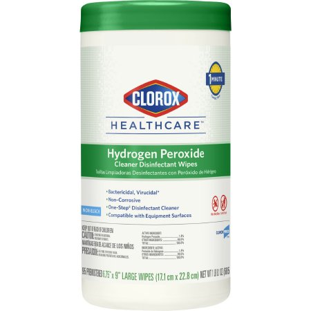Clorox Healthcare® Surface Disinfectant Cleaner Peroxide Based Manual Pull Wipe 95 Count Canister Unscented NonSterile