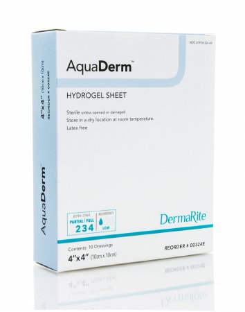 Hydrogel Wound Dressing AquaDerm™ Sheet 4 X 4 Inch Square Sterile