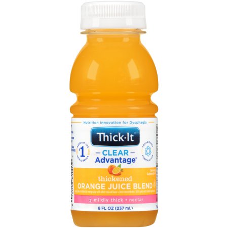 Thickened Beverage Thick-It® Clear Advantage® 8 oz. Bottle Orange Flavor Liquid IDDSI Level 2 Mildly Thick