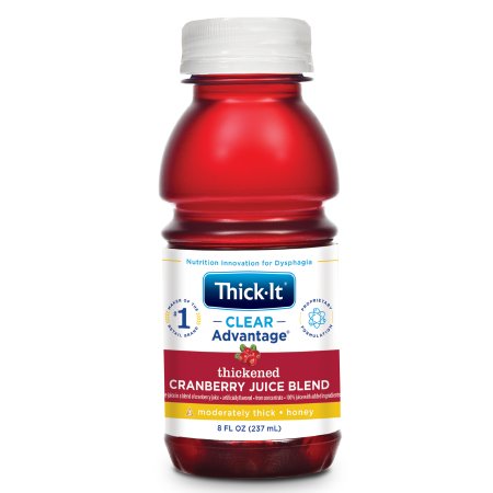 Thickened Beverage Thick-It® Clear Advantage® 8 oz. Bottle Cranberry Flavor Liquid IDDSI Level 3 Moderately Thick/Liquidized