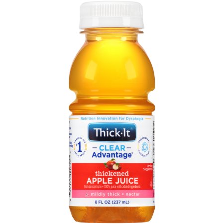 Thickened Beverage Thick-It® Clear Advantage® 8 oz. Bottle Apple Flavor Liquid IDDSI Level 2 Mildly Thick