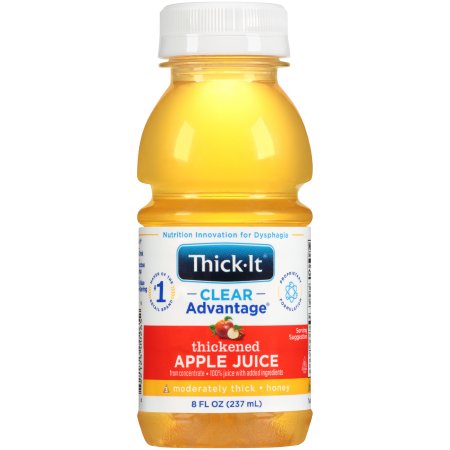 Thickened Beverage Thick-It® Clear Advantage® 8 oz. Bottle Apple Flavor Liquid IDDSI Level 3 Moderately Thick/Liquidized