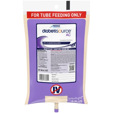 Tube Feeding Formula Diabetisource® AC Unflavored Liquid 1500 mL Ready to Hang Prefilled Container