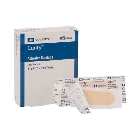 Adhesive Strip Curity™ Sensitive Skin 1 X 3 Inch Plastic Rectangle Tan Sterile