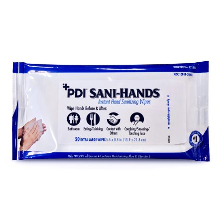 Hand Sanitizing Wipe Sani-Hands® 20 Count Ethyl Alcohol Wipe Soft Pack