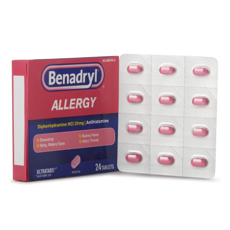Allergy Relief Benadryl® 25 mg Strength Tablet 24 per Box