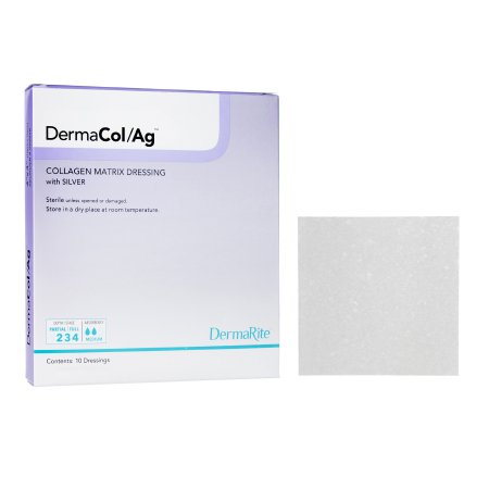 Silver Collagen Dressing DermaCol/Ag™ 2 X 2 Inch Square Sterile