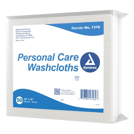 Washcloth Dynarex® 12 X 13 Inch White Disposable