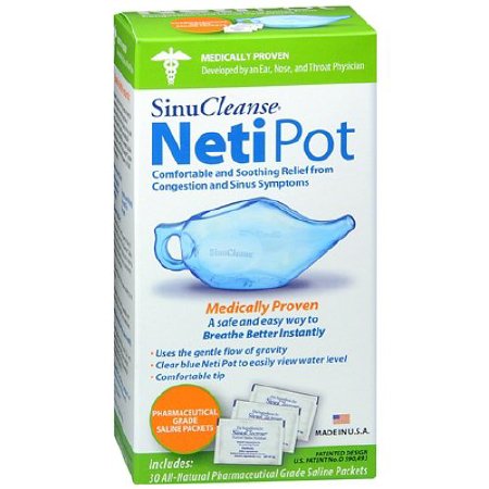 Saline Nasal Rinse Kit SinuCleanse® Neti Pot 2300 mg - 700 mg Strength 30 Packets