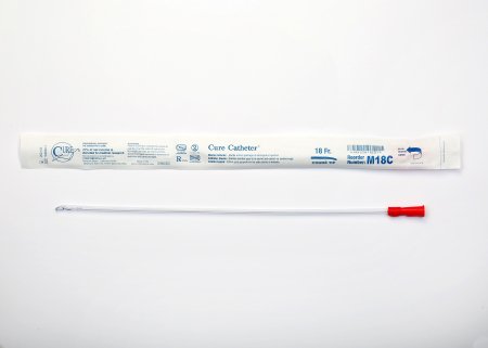 Urethral Catheter Cure Catheter™ Coude Tip Uncoated PVC 18 Fr. 16 Inch