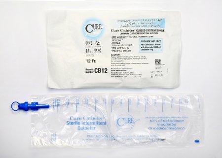 Intermittent Closed System Catheter Cure Catheter™ Closed System / Straight Tip 12 Fr. Without Balloon