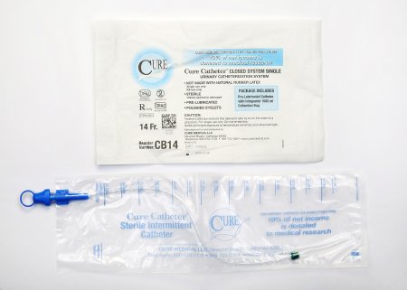 Intermittent Closed System Catheter Cure Catheter™ Closed System / Straight Tip 14 Fr. Without Balloon
