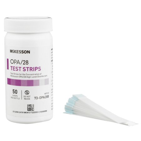 OPA Concentration Indicator McKesson OPA/28 Pad 50 Test Strips Bottle Single Use
