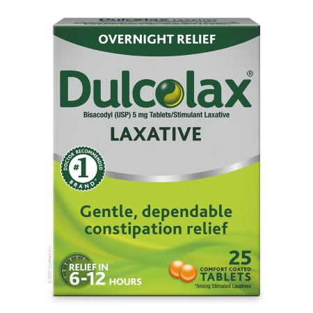 Laxative Dulcolax® Tablet 25 per Box 5 mg Strength Bisacodyl USP