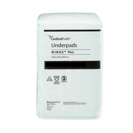 Disposable Underpad Wings™ Plus 36 X 36 Inch Fluff / Polymer Heavy Absorbency