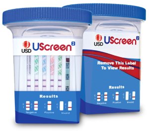 Drugs of Abuse Test Kit UScreen²® AMP, BAR, BZO, COC, mAMP/MET, MDMA, MOP, MTD, OXY, PCP, TCA, THC, (CR, pH, SG) 25 Tests CLIA Waived