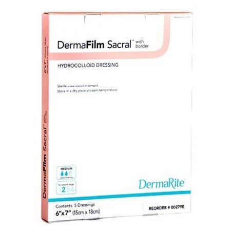 Hydrocolloid Dressing DermaFilm® 6 X 7 Inch Sacral With Border
