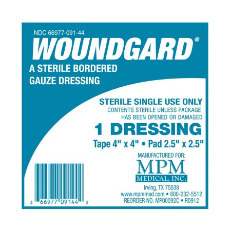 Adhesive Dressing WoundGard® 4 X 4 Inch Gauze Square White Sterile