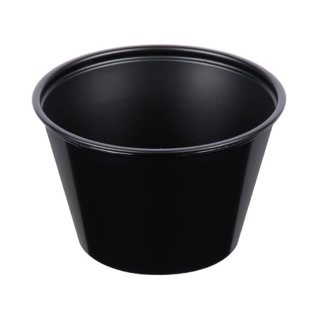 Souffle Cup Solo® 4 oz. Black Plastic Disposable