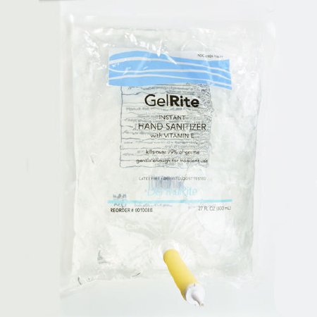 Hand Sanitizer GelRite® 800 mL Ethyl Alcohol Gel Dispenser Refill Bag