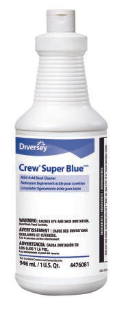 Diversey™ Crew® Super Blue™ Toilet Bowl Cleaner Alcohol Based Manual Squeeze Liquid 32 oz. Bottle Citrus Scent NonSterile